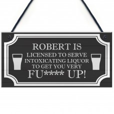 Funny Rude Home Bar Sign Personalised Man Cave Pub Bar Hanging 