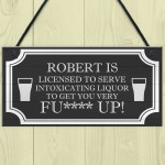 Funny Rude Home Bar Sign Personalised Man Cave Pub Bar Hanging 