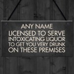 Funny Personalised Home Bar Sign Man Cave Shed Garage Pub