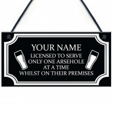 Funny RUDE Home Bar Sign Personalised Bar Man Cave Pub Alcohol