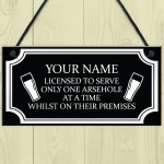 Funny RUDE Home Bar Sign Personalised Bar Man Cave Pub Alcohol