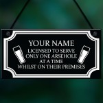 Funny RUDE Home Bar Sign Personalised Bar Man Cave Pub Alcohol