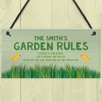 PERSONALISED Garden Rules Sign For Garden Shed Summerhouse