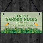 PERSONALISED Garden Rules Sign For Garden Shed Summerhouse