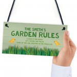PERSONALISED Garden Rules Sign For Garden Shed Summerhouse
