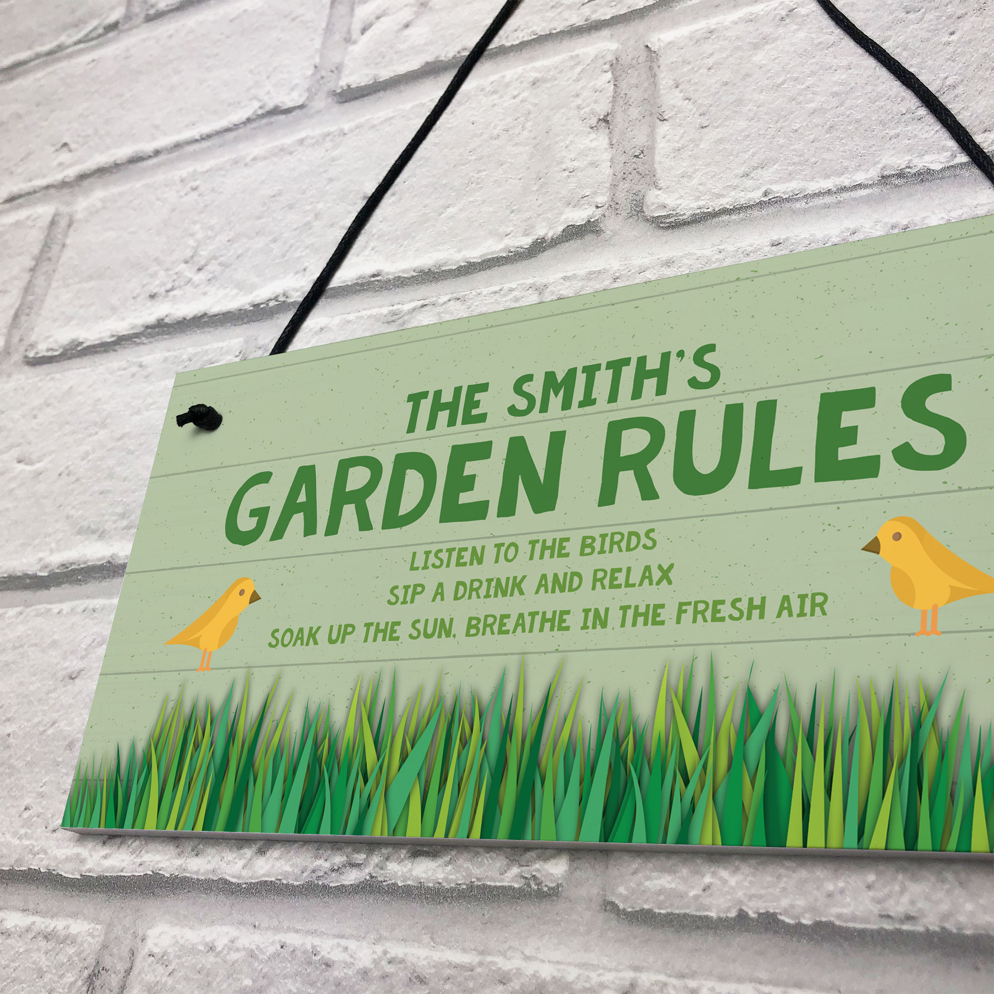 PERSONALISED Garden Rules Sign For Garden Shed Summerhouse