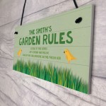 PERSONALISED Garden Rules Sign For Garden Shed Summerhouse