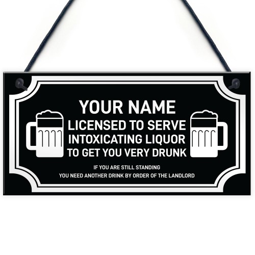 Novelty Bar Sign Licensed Home Bar Man Cave Pub Sign Gift