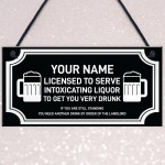 Novelty Bar Sign Licensed Home Bar Man Cave Pub Sign Gift