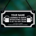 Novelty Bar Sign Licensed Home Bar Man Cave Pub Sign Gift