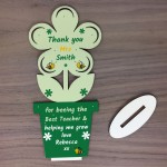 Quirky Teacher Gift Thank You Wooden Flower Leaving Nursery