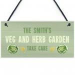 Veg And Herb Garden Sign Personalised Shed Summerhouse Gift