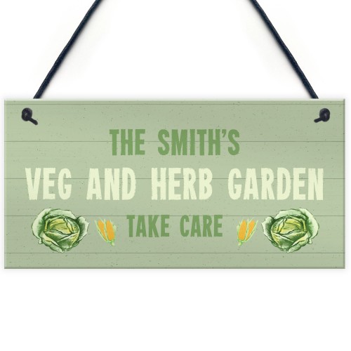 Veg And Herb Garden Sign Personalised Shed Summerhouse Gift