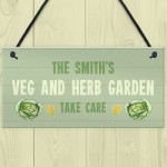 Veg And Herb Garden Sign Personalised Shed Summerhouse Gift