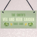 Veg And Herb Garden Sign Personalised Shed Summerhouse Gift