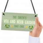 Veg And Herb Garden Sign Personalised Shed Summerhouse Gift