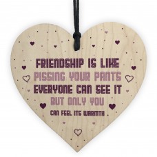 Funny Friendship Gift Wooden Heart Gift For Best Friend Birthday