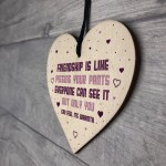 Funny Friendship Gift Wooden Heart Gift For Best Friend Birthday