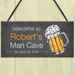 PERSONALISED Man Cave Hanging Sign For Shed Bar Gift For Men