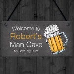 PERSONALISED Man Cave Hanging Sign For Shed Bar Gift For Men