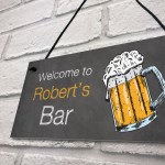 BEER Sign Personalised Home Bar Man Cave Shed Hanging Plaque