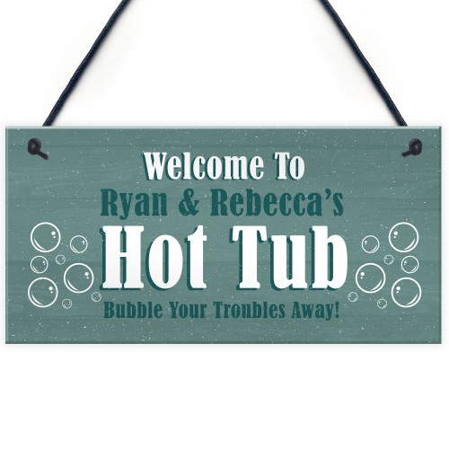 Hot Tub Personalised Plaques Novelty Home Decor Gifts Garden 