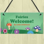 Fairies Welcome Personalised Fairy Garden Sign For Summerhouse