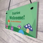 Fairies Welcome Personalised Fairy Garden Sign For Summerhouse