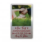 Personalised First 1st Anniversary Wallet Photo Gift For Him Her