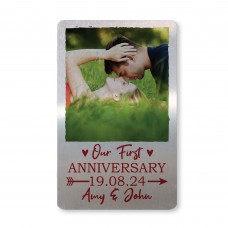 Personalised First 1st Anniversary Wallet Photo Gift For Him Her