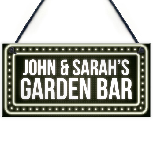 Neon Effect GARDEN BAR Personalised Bar Sign For Home Bar