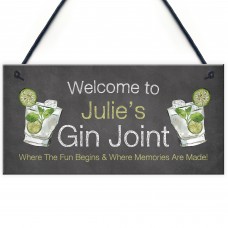 Gin Joint Hanging Sign Gin Bar Garden Summerhouse Shed Sign