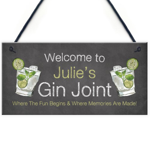 Gin Joint Hanging Sign Gin Bar Garden Summerhouse Shed Sign