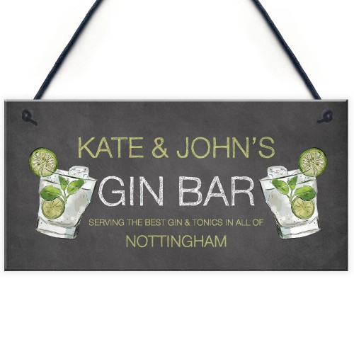 Personalised Gin Gifts Home Bar Signs Novelty Man Cave Gifts