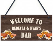 Bar Sign Personalised Wood Effect Man Cave Shed Garden Plaque