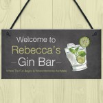 PERSONALISED Gin Bar Sign Shabby Chic Home Bar Gin Lover Gift