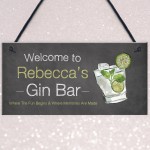 PERSONALISED Gin Bar Sign Shabby Chic Home Bar Gin Lover Gift