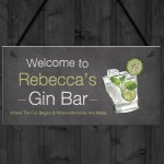 PERSONALISED Gin Bar Sign Shabby Chic Home Bar Gin Lover Gift
