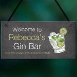 PERSONALISED Gin Bar Sign Shabby Chic Home Bar Gin Lover Gift