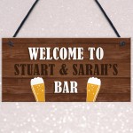 PERSONALISED Wooden Effect Bar Sign Hanging Man Cave Plaque