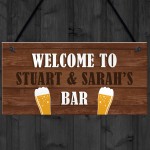 PERSONALISED Wooden Effect Bar Sign Hanging Man Cave Plaque