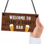 PERSONALISED Wooden Effect Bar Sign Hanging Man Cave Plaque