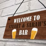 PERSONALISED Wooden Effect Bar Sign Hanging Man Cave Plaque