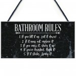 Bathroom Rules Marble Theme Home Decor Bathroom Toilet Sign