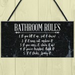Bathroom Rules Marble Theme Home Decor Bathroom Toilet Sign