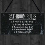 Bathroom Rules Marble Theme Home Decor Bathroom Toilet Sign