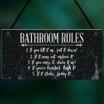 Bathroom Rules Marble Theme Home Decor Bathroom Toilet Sign