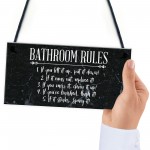 Bathroom Rules Marble Theme Home Decor Bathroom Toilet Sign