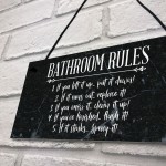 Bathroom Rules Marble Theme Home Decor Bathroom Toilet Sign