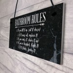 Bathroom Rules Marble Theme Home Decor Bathroom Toilet Sign